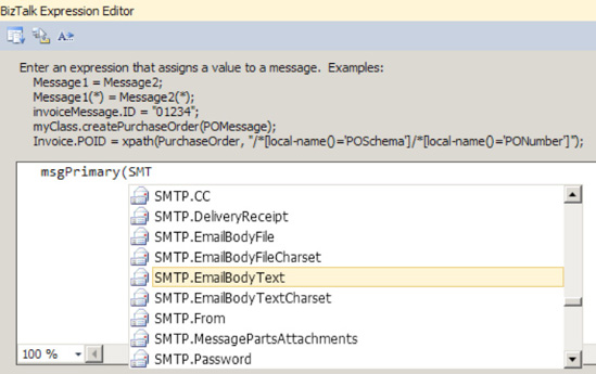 Setting the SMTP Properties from within a Message Assignment shape in an orchestration