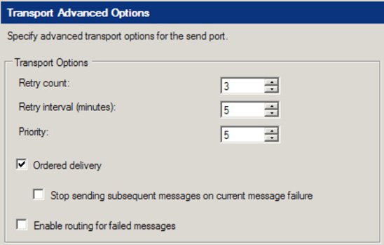 The Ordered delivery setting for MSMQ ports