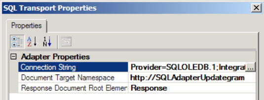 Configuring the SQL updategram orchestration