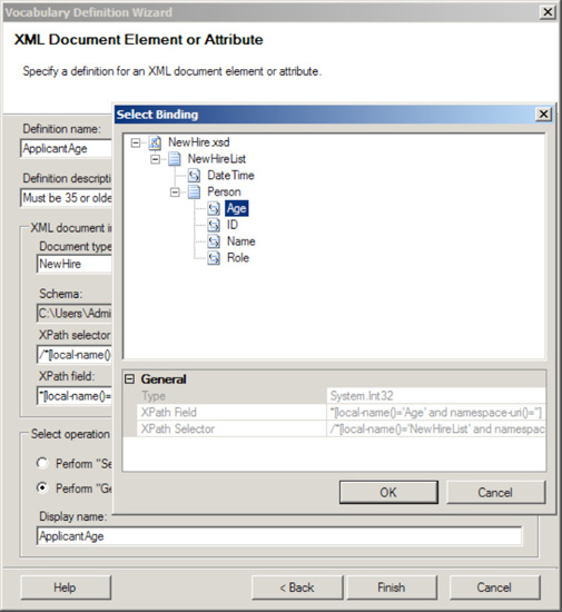 New vocabulary based on an XML Document Element Age