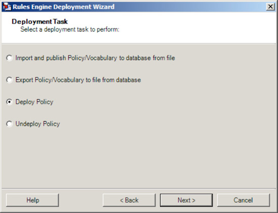 Using the Rules Engine Deployment Wizard