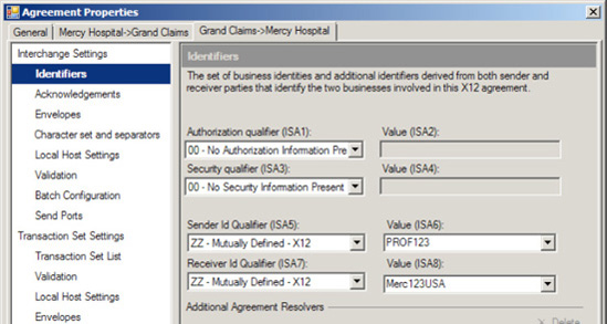 Setting ISA properties on an Agreement