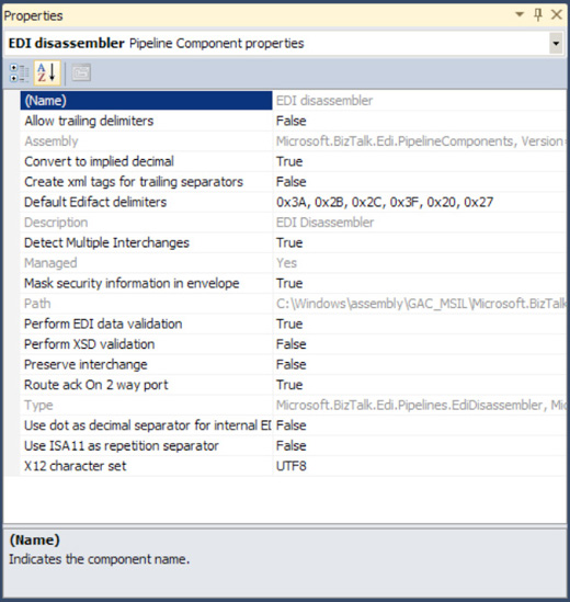 The EDI disassembler properties