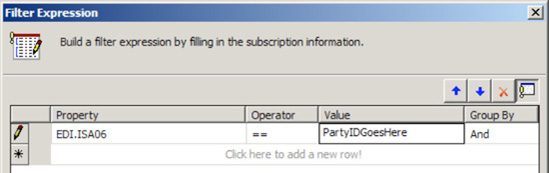 Configuring the filter on the orchestration