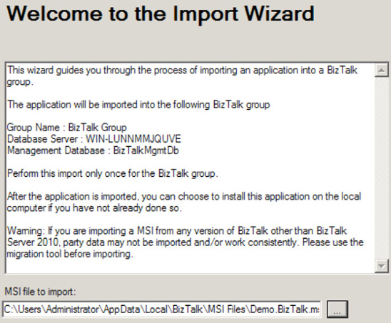 Starting the Import Wizard