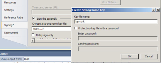Adding a strong name key to a project