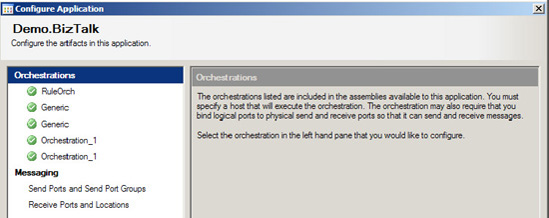 Configure Application dialog box