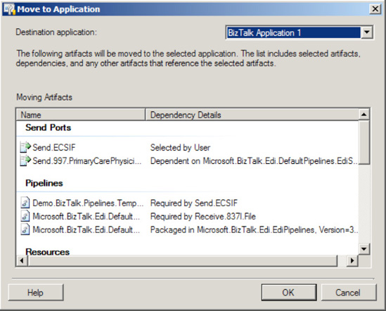 Moving a send port to another application