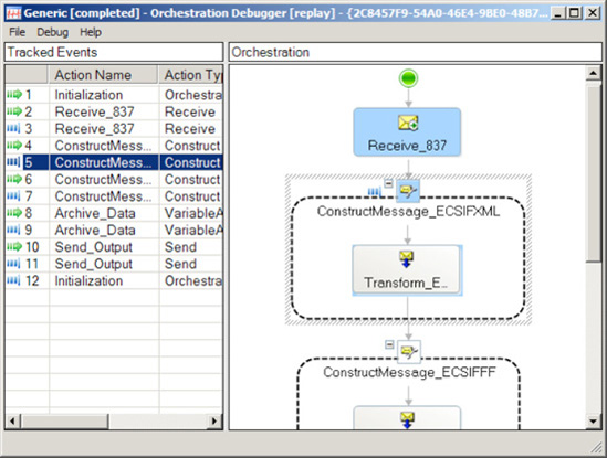 Orchestration Debugger window