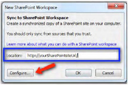 Setting up a new SharePoint Workspace