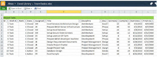 SharePoint 2010 Excel Viewer rendering the Excel file in a browser