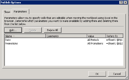 Adding parameters