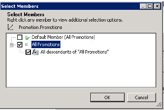 Selecting the All Promotions member