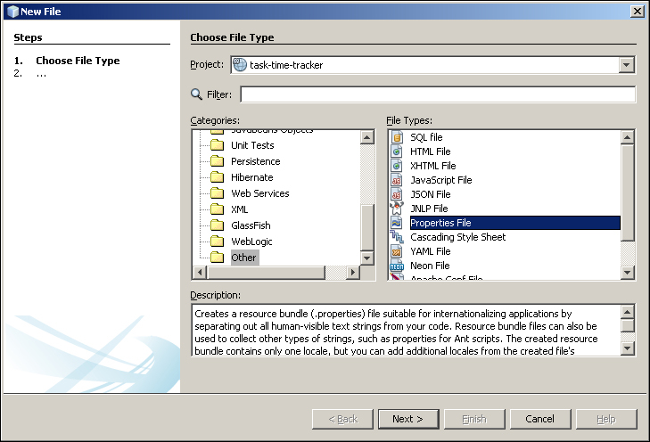 The jdbc.properties file