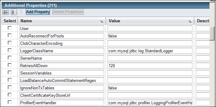 Configuring the JDBC connection pool