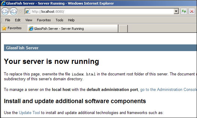 Starting the GlassFish 4 server