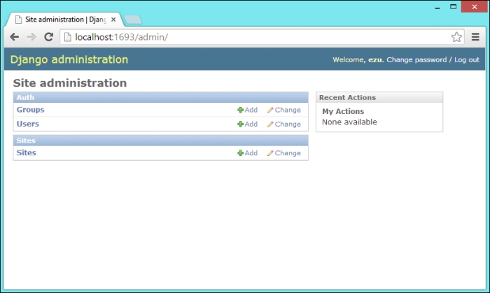 Setting up the admin interface