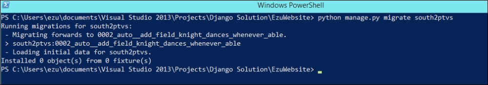 Schema migration with South