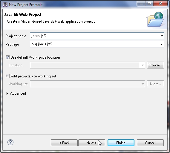 Creating a Java EE web project