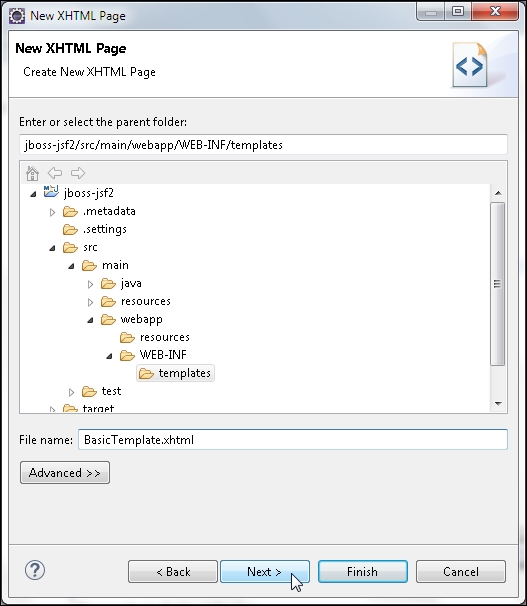 Creating a Facelets template