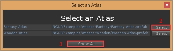 Selecting an atlas