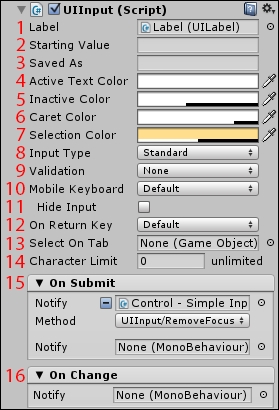 Parameters of UIInput