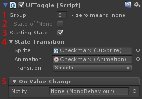 Parameters of UIToggle