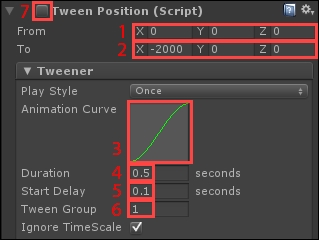 Configuring the Tween Position component