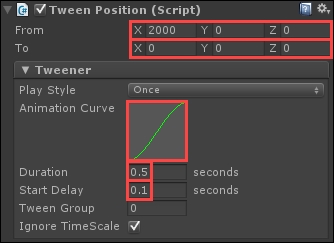 Configuring the Tween Position component