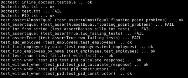 An example of organizing tests