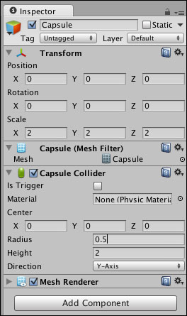 Example – implementation of Capsule Collider