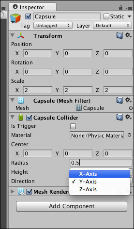 Example – implementation of Capsule Collider