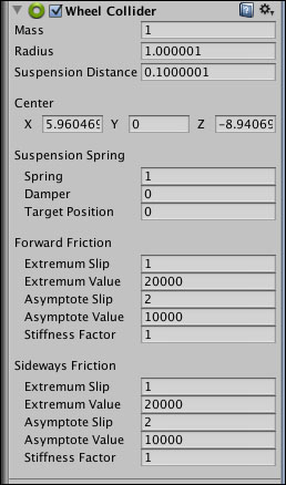 Example – implementation of Wheel Colliders