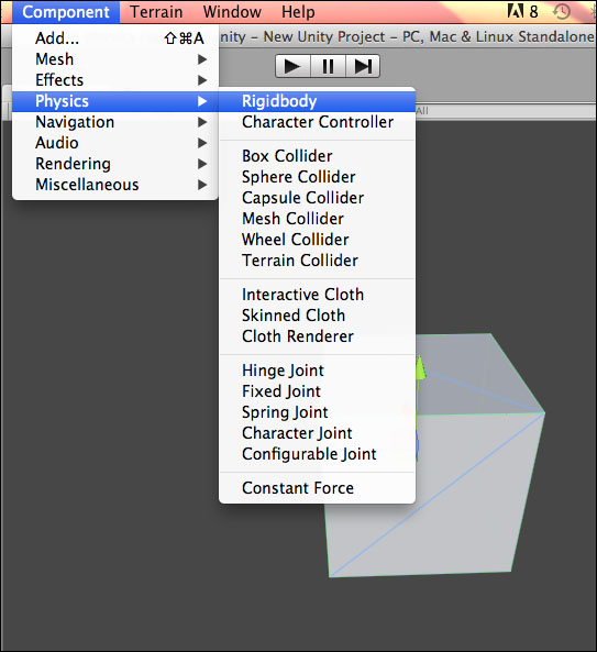 An example of creating a Physics Rigidbody