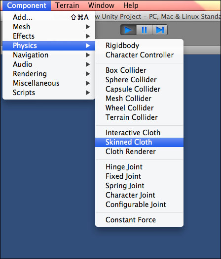 Important points while using the Cloth component