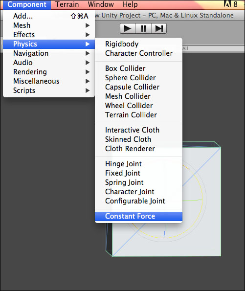 An example of animation using ConstantForce