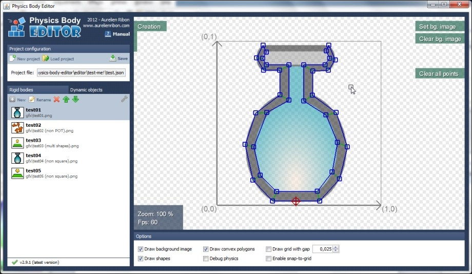 Physics body editor