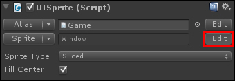 Configuring a sliced sprite