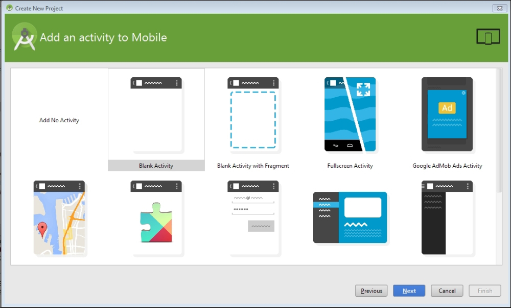 Creating Android project using Android Studio