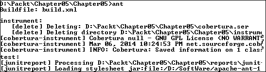 Running the Cobertura Ant task