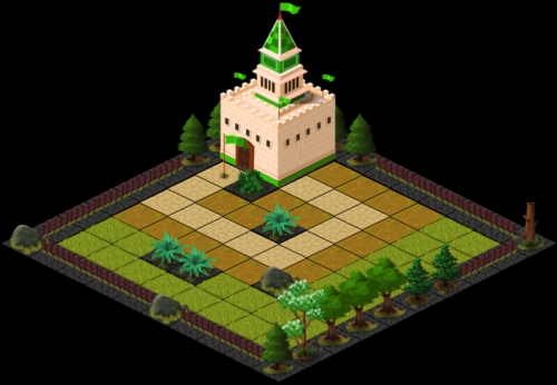 Implementing the isometric view via isometric art