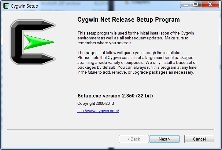 Installing Cygwin for Windows