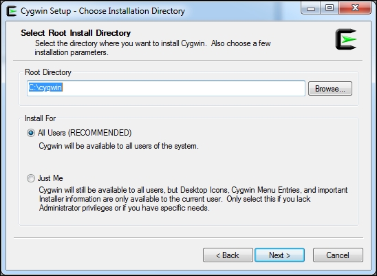 Installing Cygwin for Windows