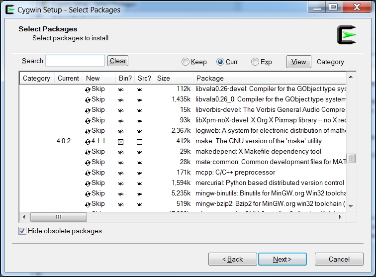 Installing Cygwin for Windows