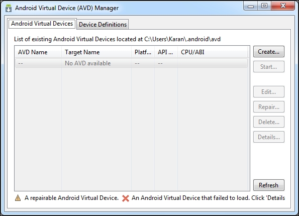 Creating an Android Virtual Device