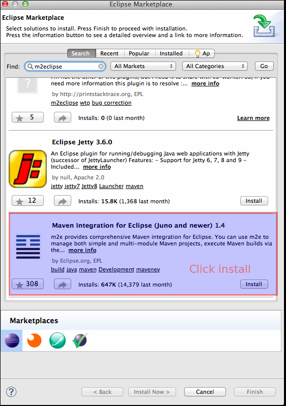 Using Eclipse Marketplace