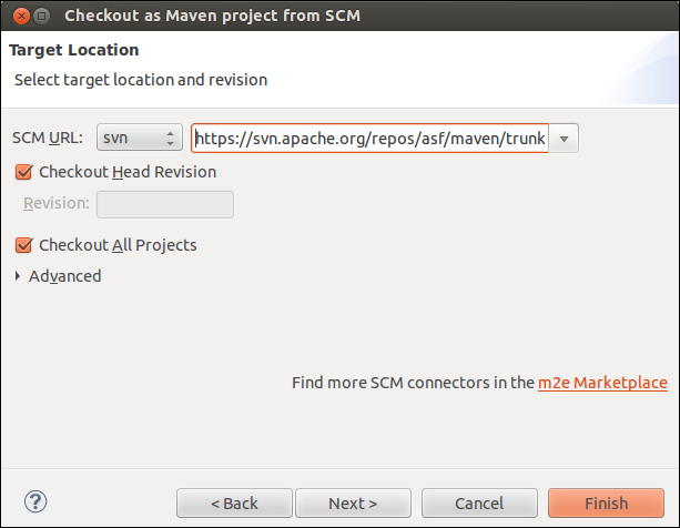 Checking out a Maven project