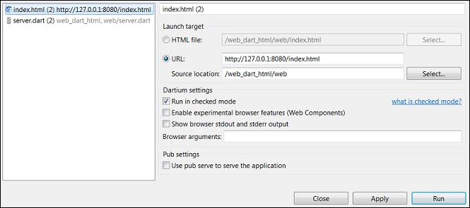 Web browser HTTP communication via the dart:html library