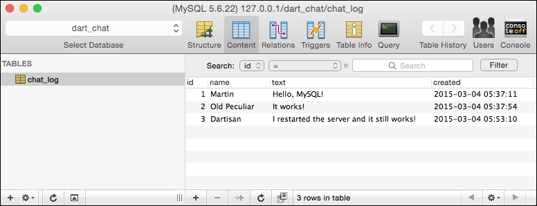 Using MySQL as a storage