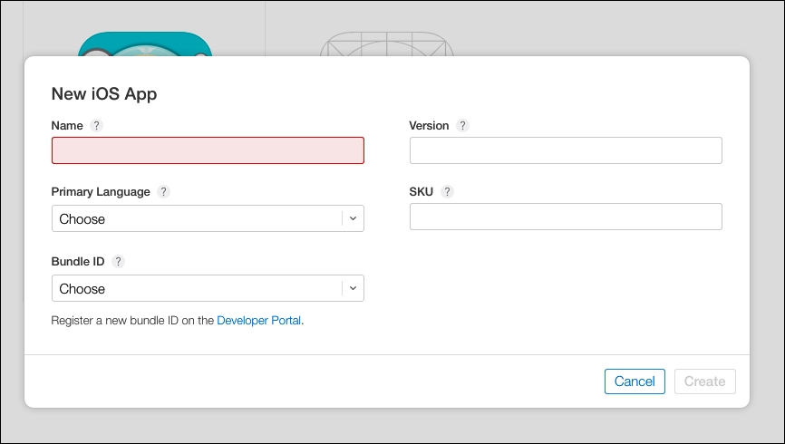 Creating an iTunes Connect app record